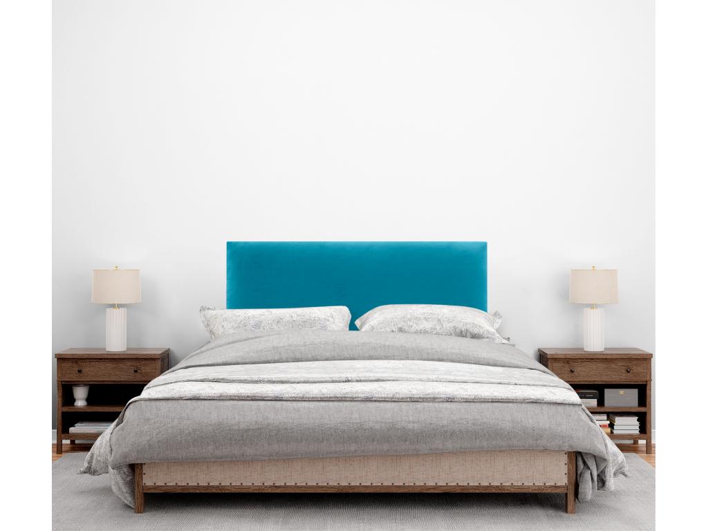 Blue Velvet Bed, 105 x 115 cm