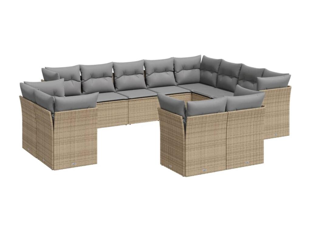Beige Woven Resin Wicker Outdoor Furniture Set - dlz1766579661335