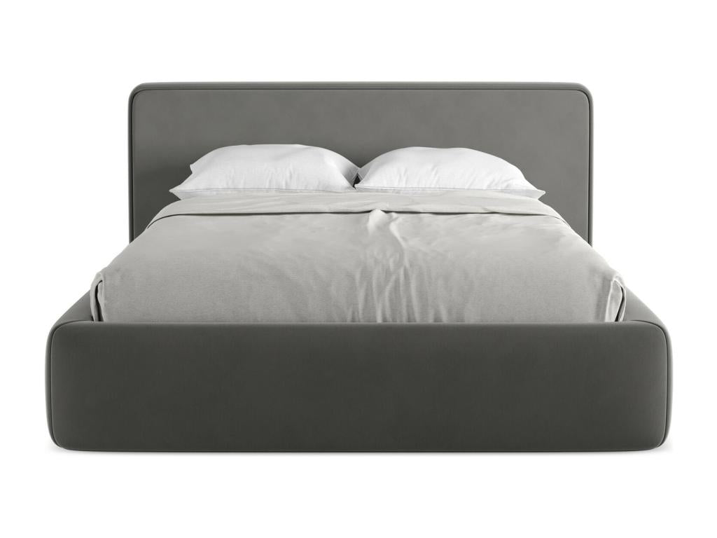 Anthracite Velvet Bed, 140 x 200 cm