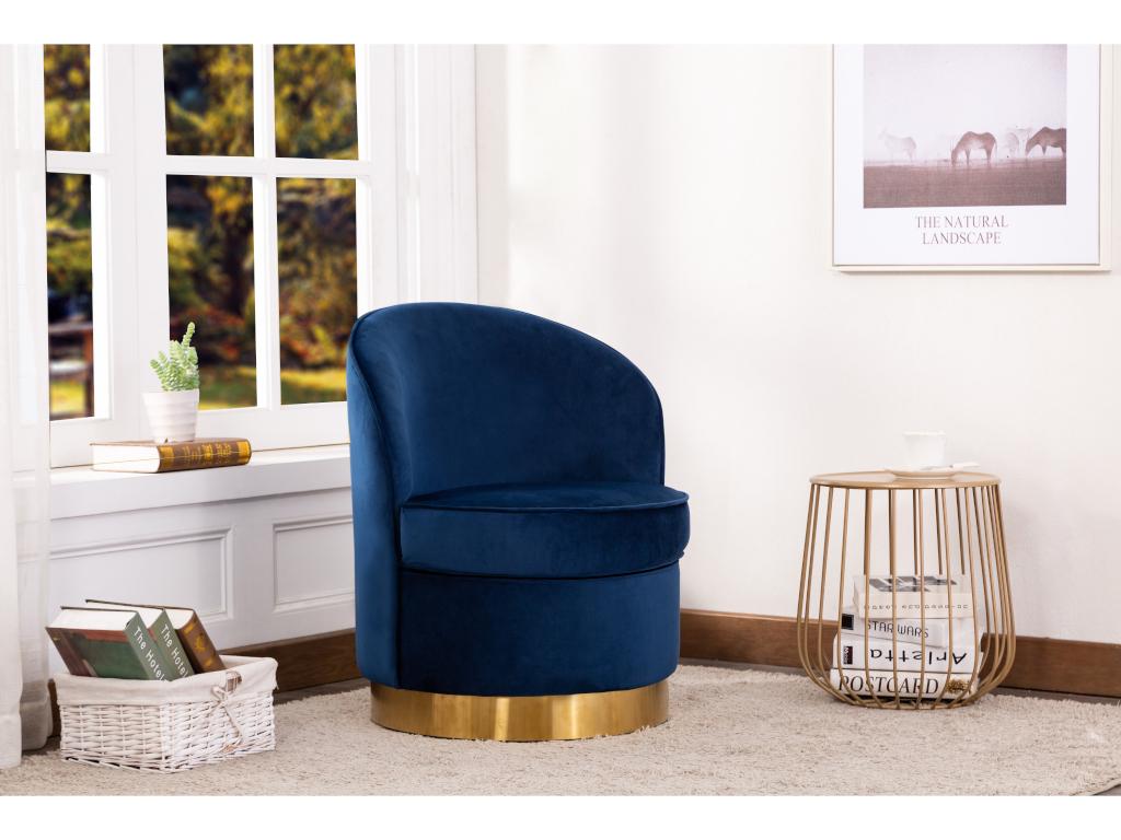 Blue Velvet Accent Chair - dlz1766579685561