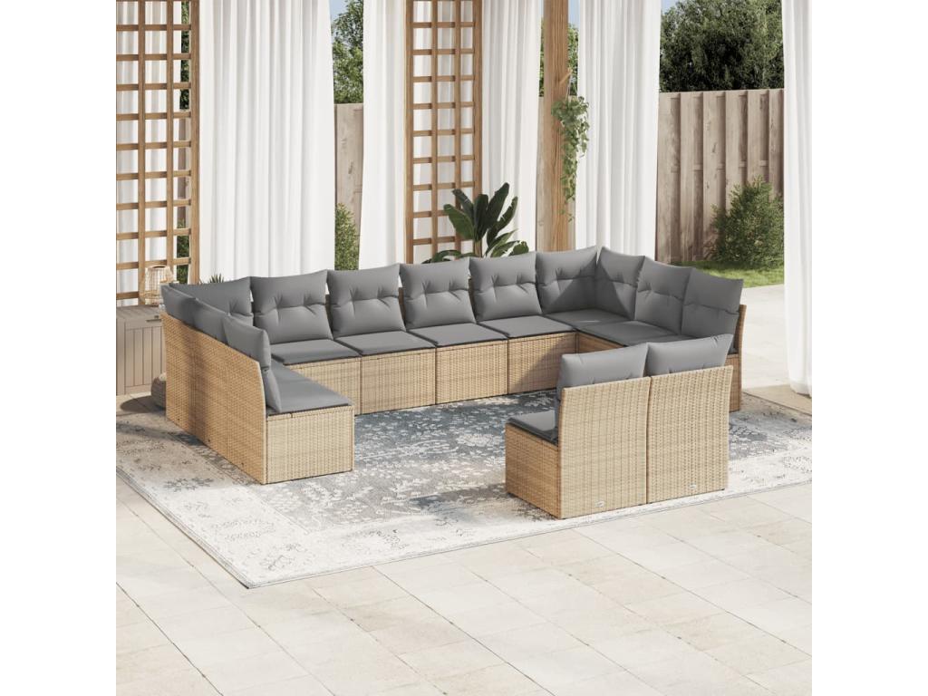 Beige Woven Resin Wicker Outdoor Furniture Set - dlz1766579706572