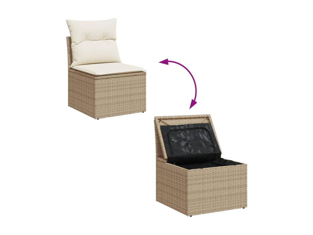 Beige Woven Resin Wicker Outdoor Furniture Set - dlz1766579656729