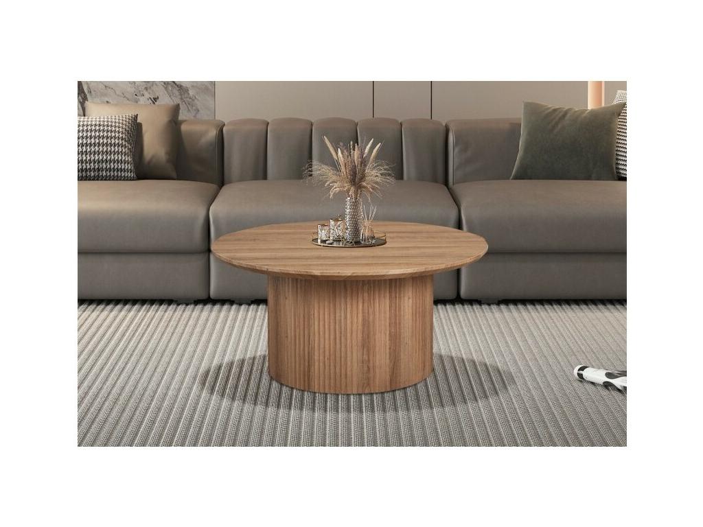 Brown Oak Wood Coffee Table