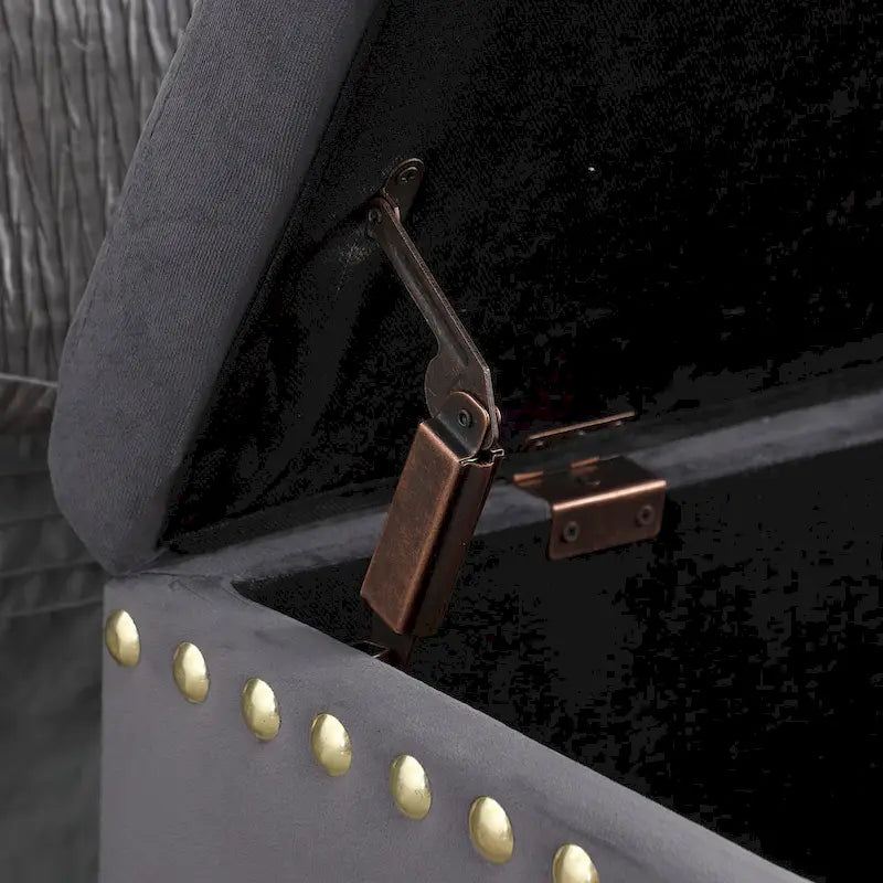 2 in 1 Combination Tufted Velvet Benches Set with Gold Leg and Nailhead Trim