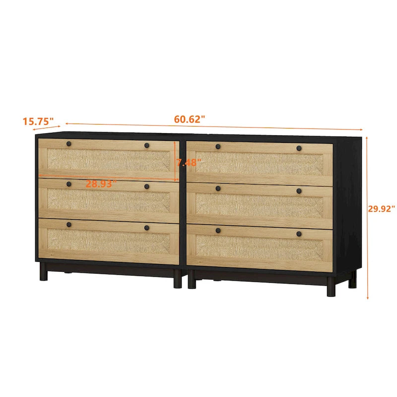 Brooklyn Woven 3-Drawer Storage Cabinet Set(set of 2)