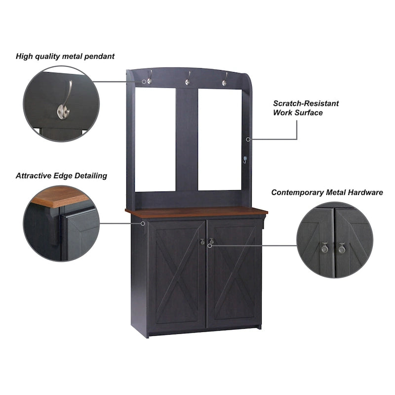 Hide 3 Tier Wood Frame Shoe Storage