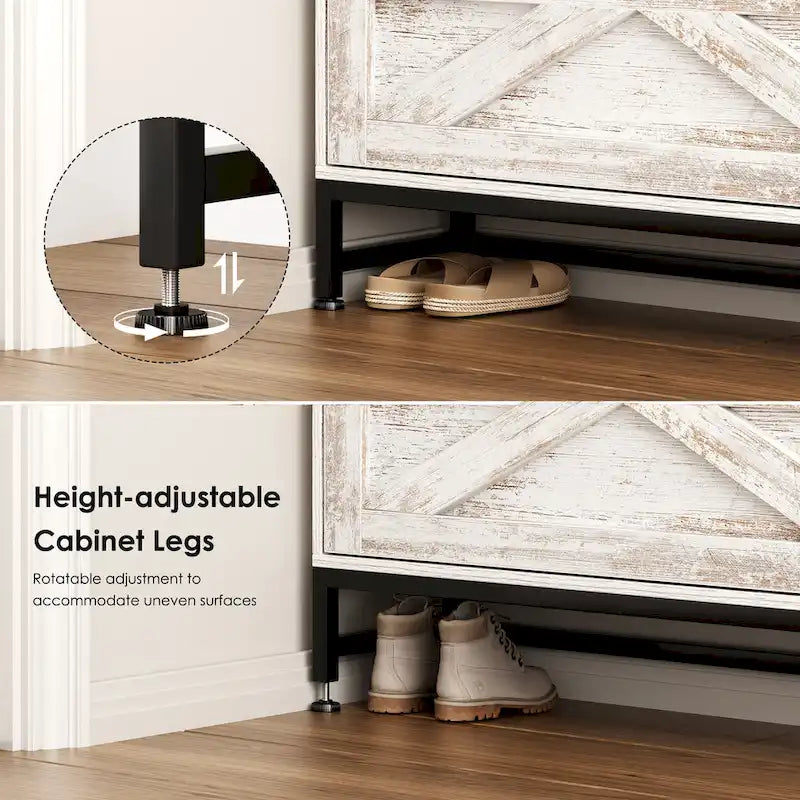 Shoe Cabinet, Entry Home Shoe Cabinet, Entrance Balcony Storage Cabinet, Large Capacity Shoe Rack, White