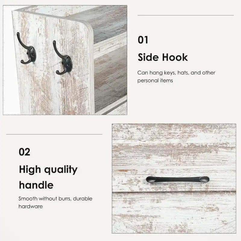 Shoe Cabinet, Entry Home Shoe Cabinet, Entrance Balcony Storage Cabinet, Large Capacity Shoe Rack, White