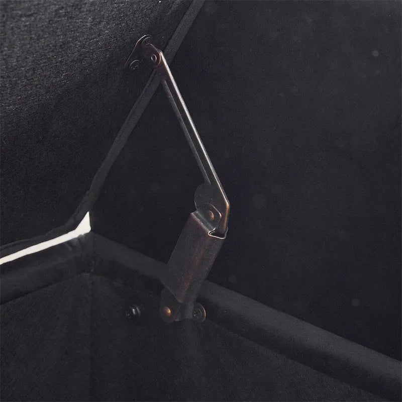 Storage Bench,44.5-Inch Queen Velvet Button Bedside Bench w/Armrests