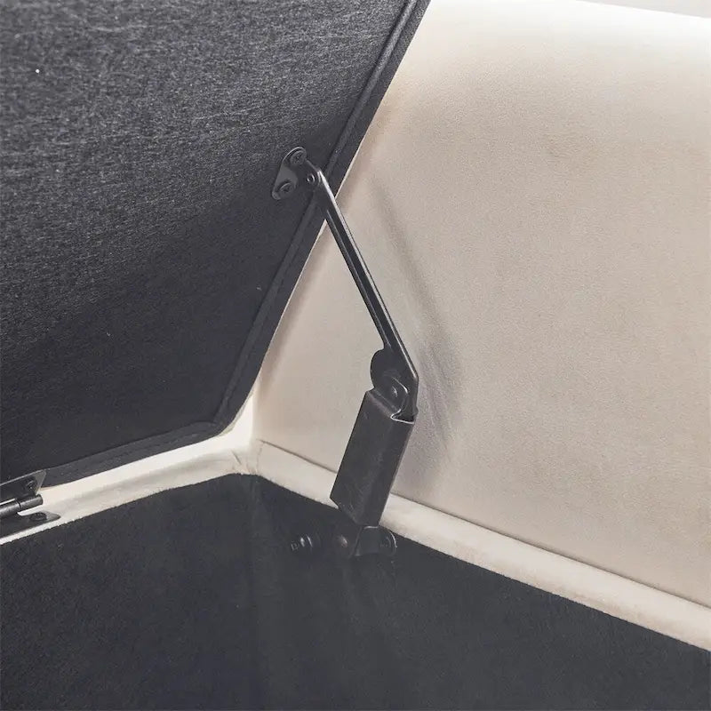 Storage Bench,44.5-Inch Queen Velvet Button Bedside Bench w/Armrests