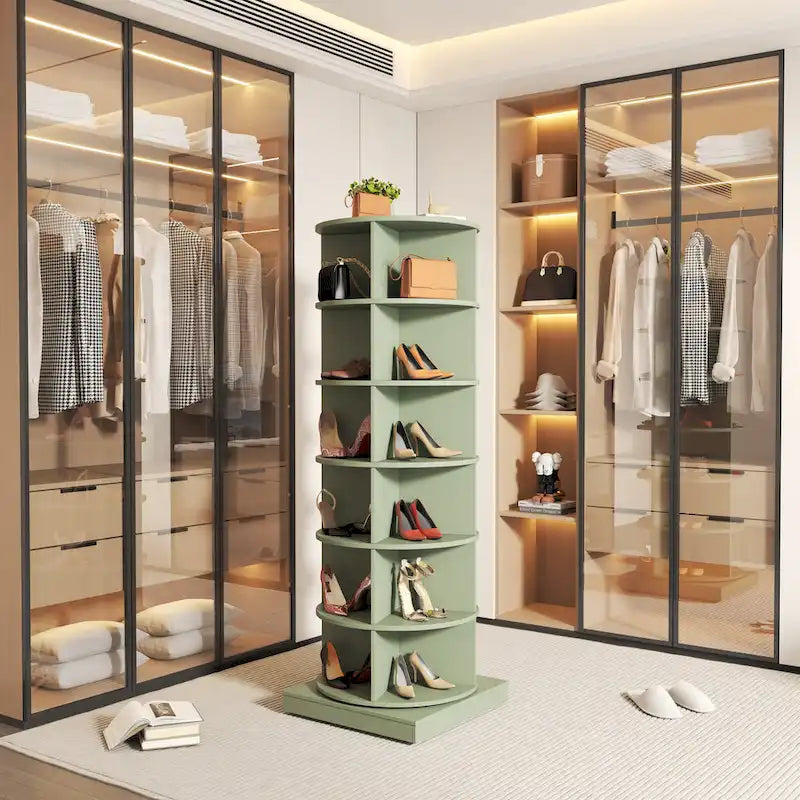 Modern Design Green 360-degree Rotating shoe cabinet 6 layers