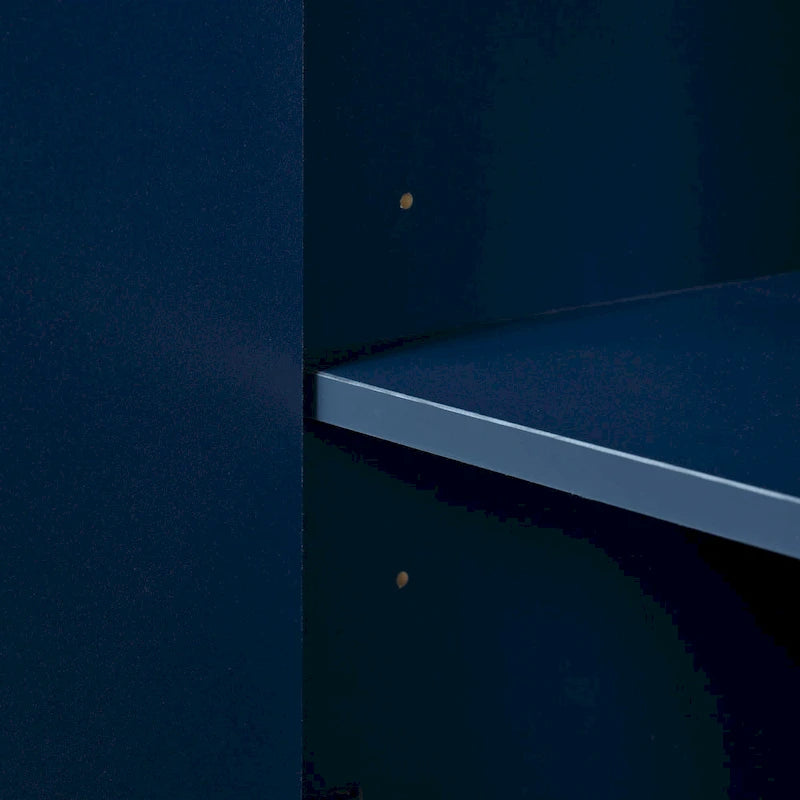 Exquisite Vertical-Striped Four-Door Sideboard with Sturdy Metal Legs and Semi-Circular Handles, for Entryway and Living Room