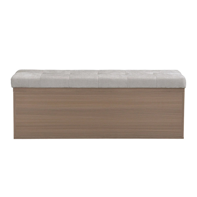 49 Shoe Storage Bench Entryway Shoe Cabinet Storage Ottoman with Padded Seat Cushion and Double Doors for Entryway, Bedroom