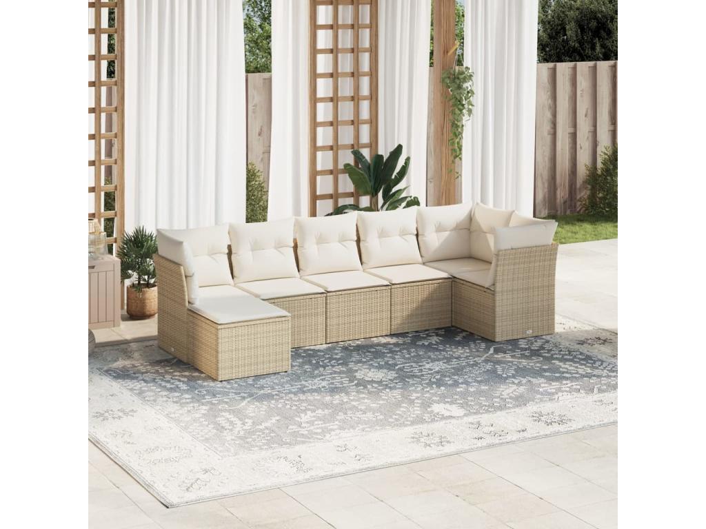 Beige Woven Resin Wicker Outdoor Furniture Set - dlz1766579666645