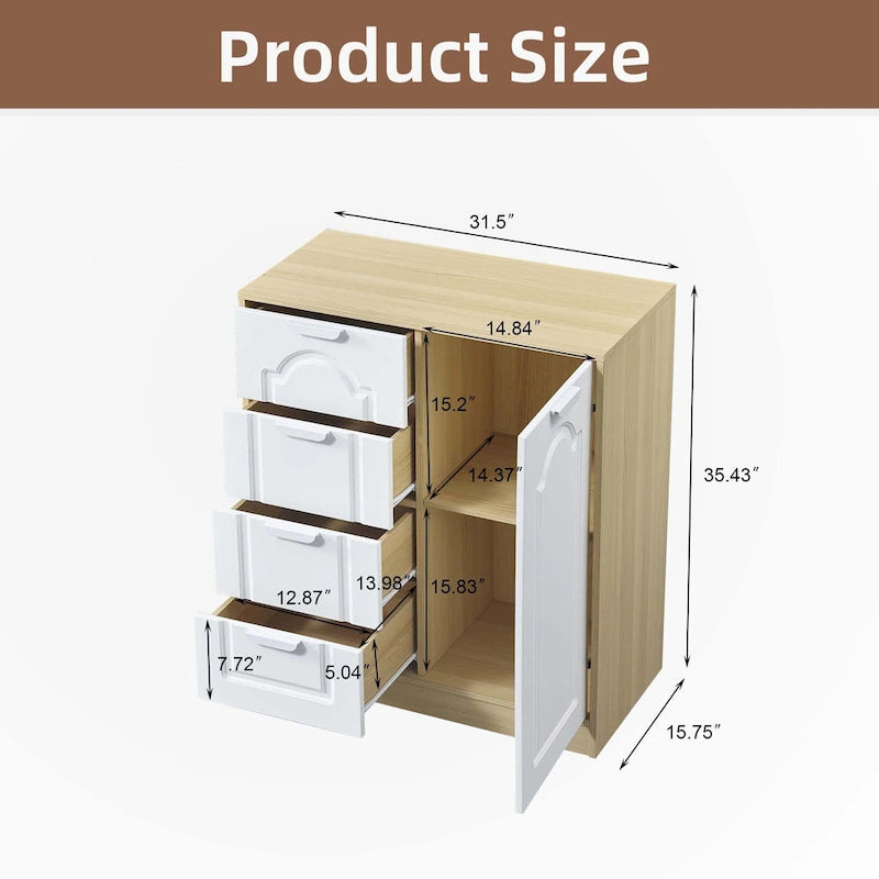 31.5Storage Cabinet with Adjustable Shelf
