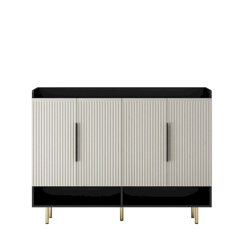 Sideboard,Shoe Cabinet with 4 Doors Large Modern Shoe Storage Organizer Cabinet with Adjustable Shelves