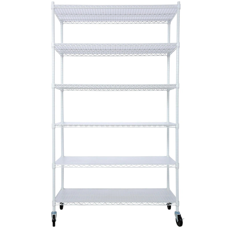 6-Tier Multifunctional Adjustable Shelf with Wheels, 6000LBS Capacity