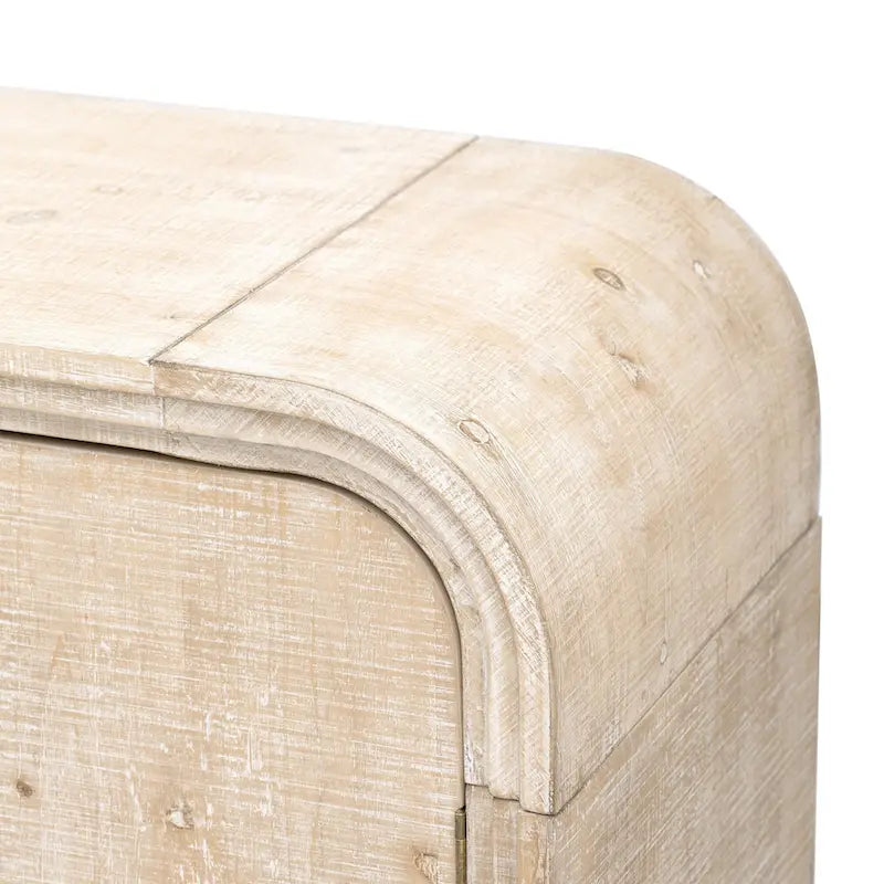 Retro Minimalist Curved Sideboard with Gold Handles and Adjustable Dividers for Living Room or Dining Room