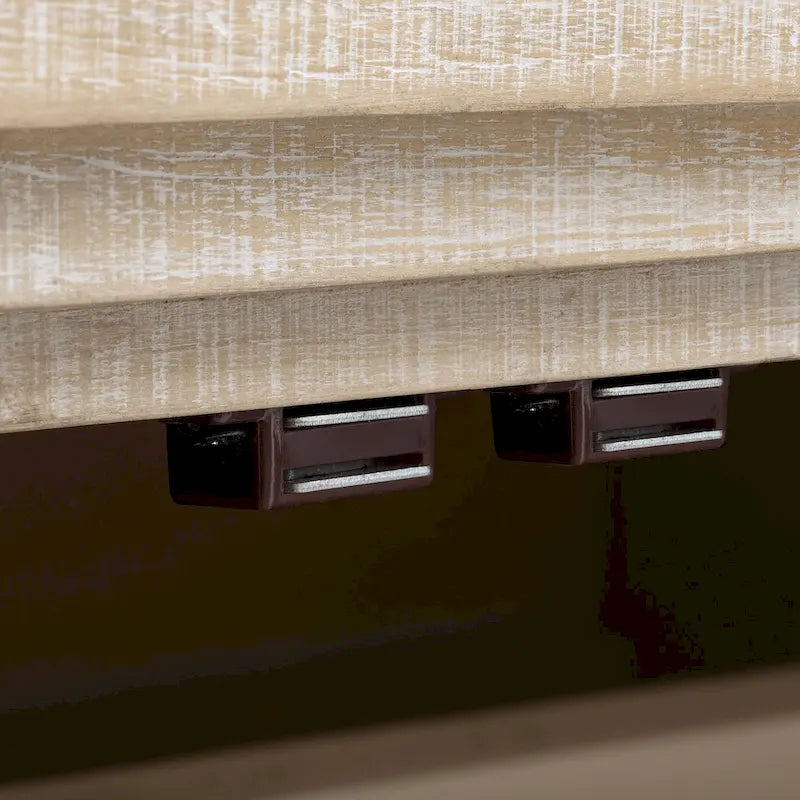 Retro Minimalist Curved Sideboard with Gold Handles and Adjustable Dividers for Living Room or Dining Room