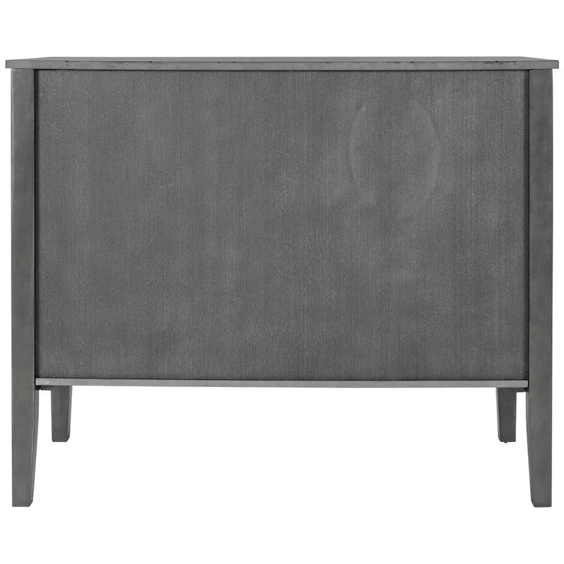 Adjustable Shelf Storage Sideboard with 3 Retro Metal Handles and 4 Pinewood Legs