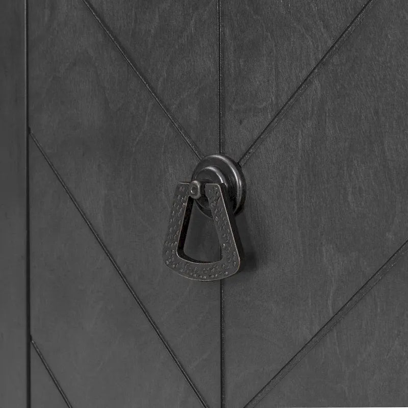 Adjustable Shelf Storage Sideboard with 3 Retro Metal Handles and 4 Pinewood Legs