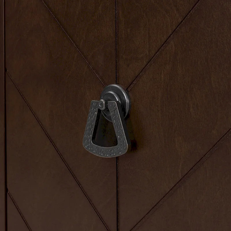 Adjustable Shelf Storage Sideboard with 3 Retro Metal Handles and 4 Pinewood Legs