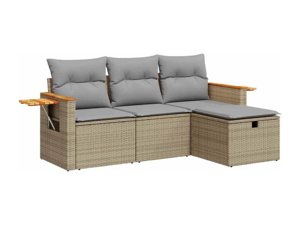 Beige Woven Resin Wicker Outdoor Furniture Set - dlz1766579784114