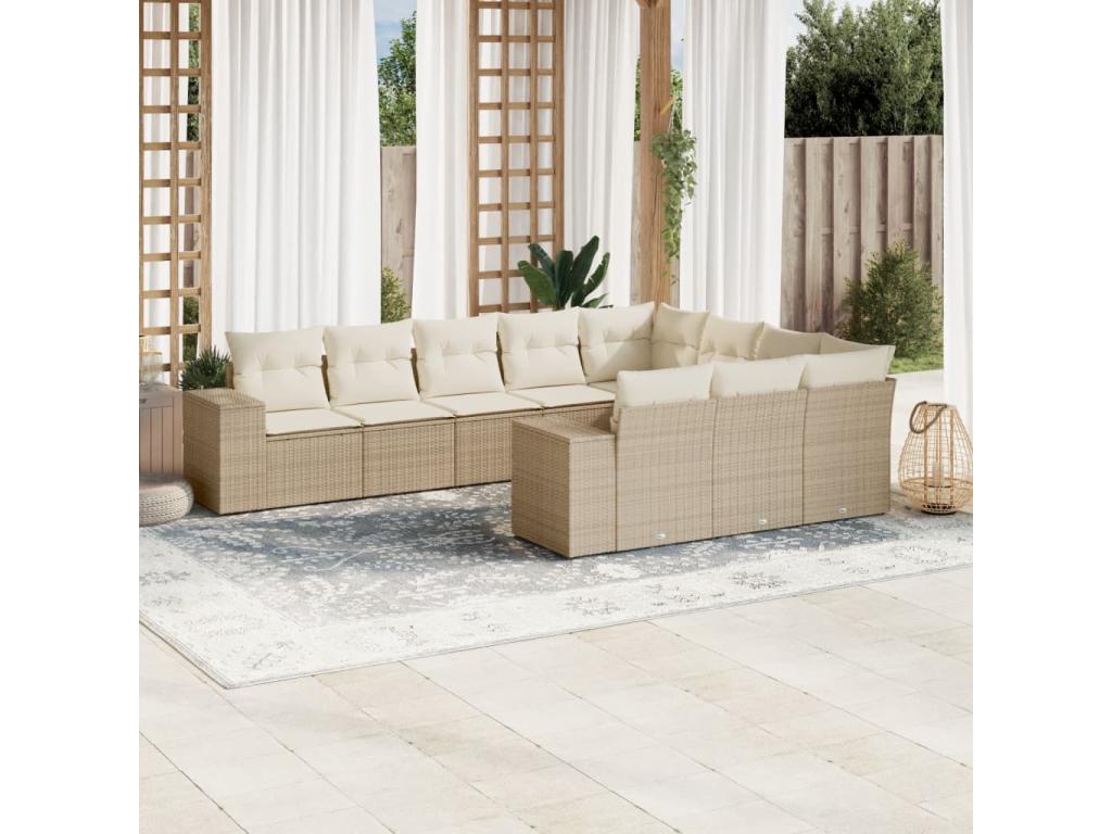 Beige Woven Resin Wicker Outdoor Furniture Set - dlz1766579781253