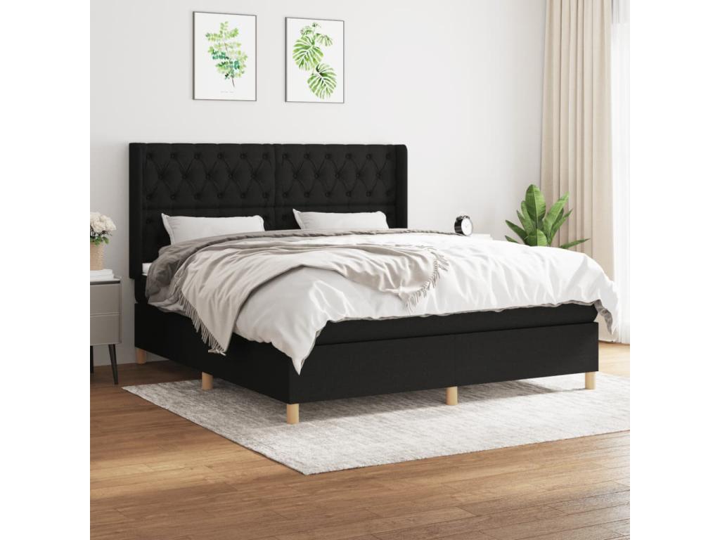Black Fabric Mattress, 160 x 200 cm