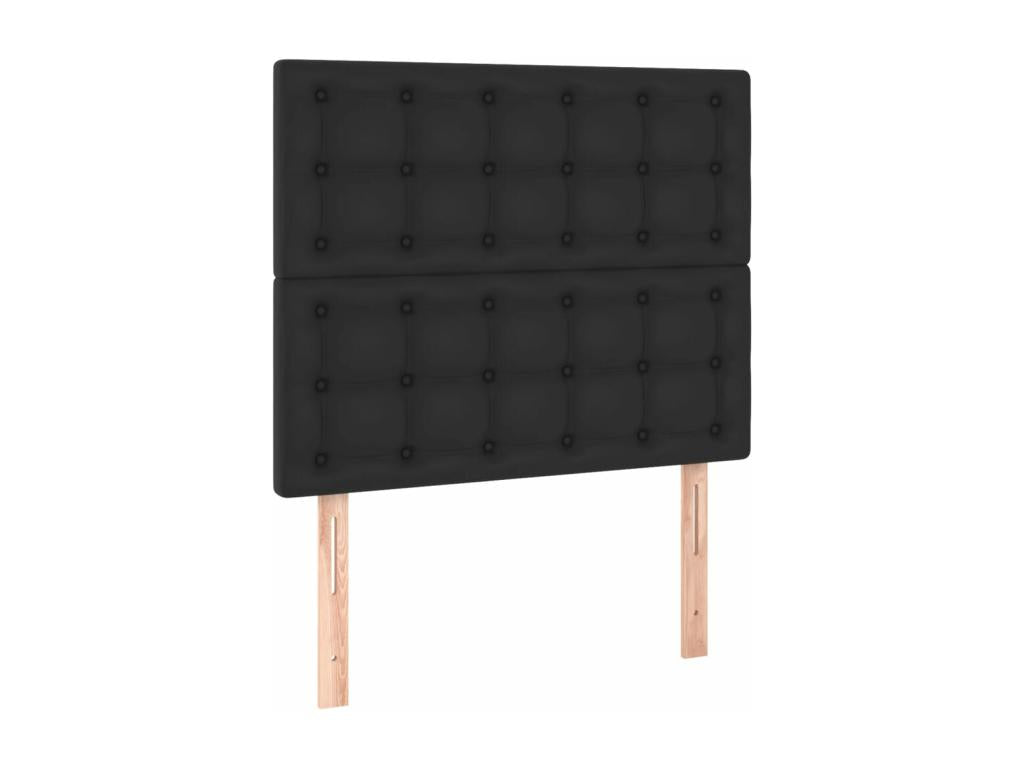 Black Faux Leather Bed, 100 x 5 x 78 cm