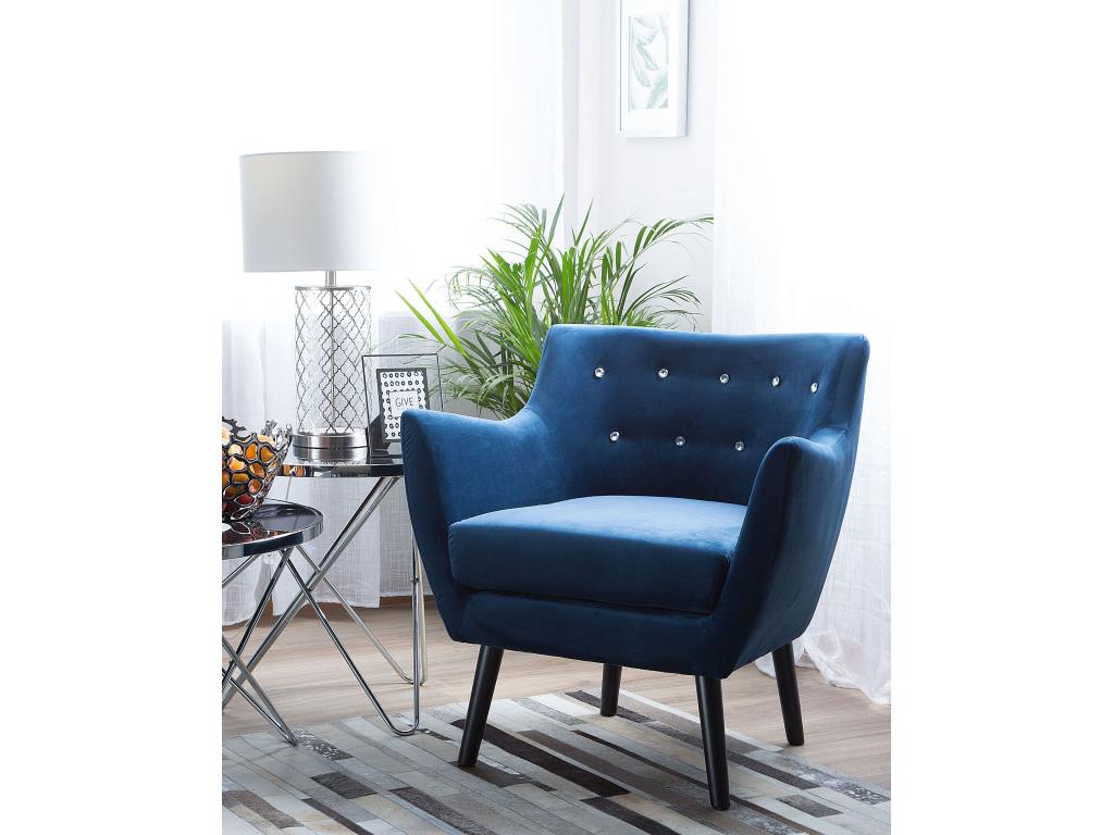 Blue Velvet Accent Chair