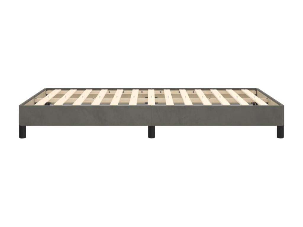 Gray Velvet Bed Frame, 120 x 190 cm