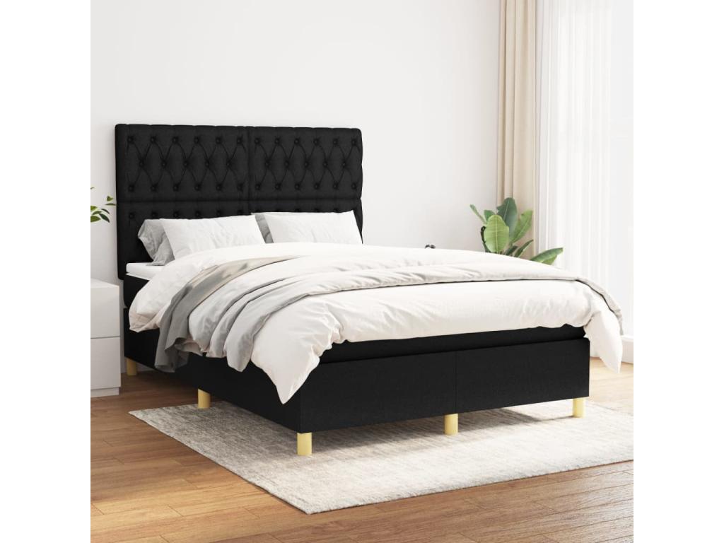 Black Fabric Mattress, 140 x 190 cm