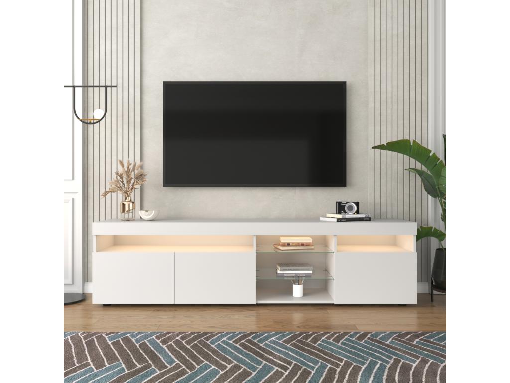White TV Stand, 180 x 35 x 45 cm