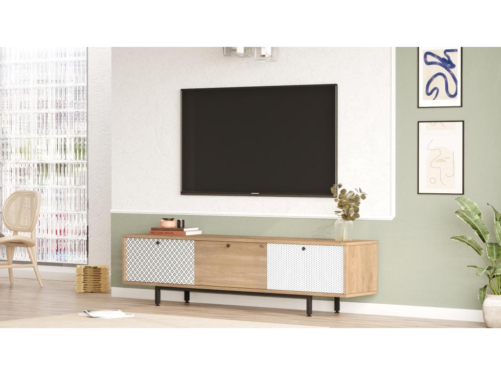 Beige TV Stand, 180 x 36 x 45 cm