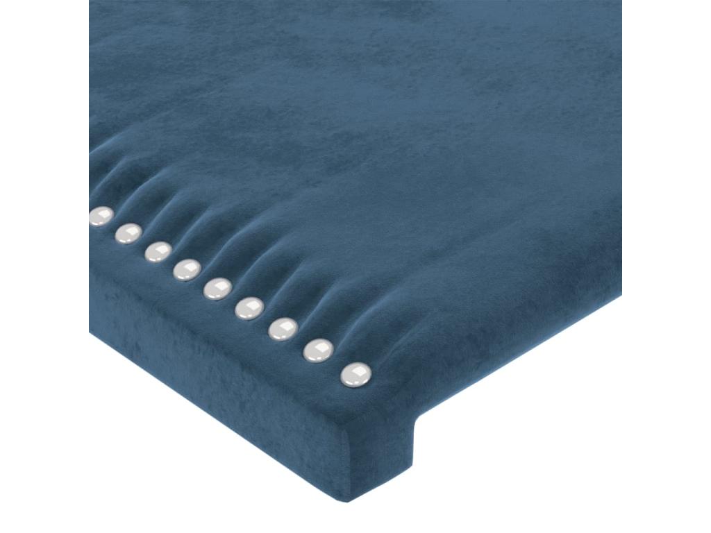 Blue Velvet Bed, 160 x 5 x 78 cm