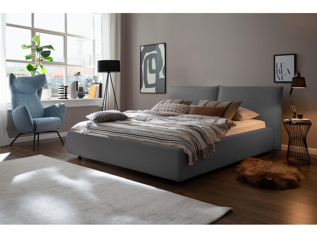 Gray Velvet Bed - dlz1766579702848