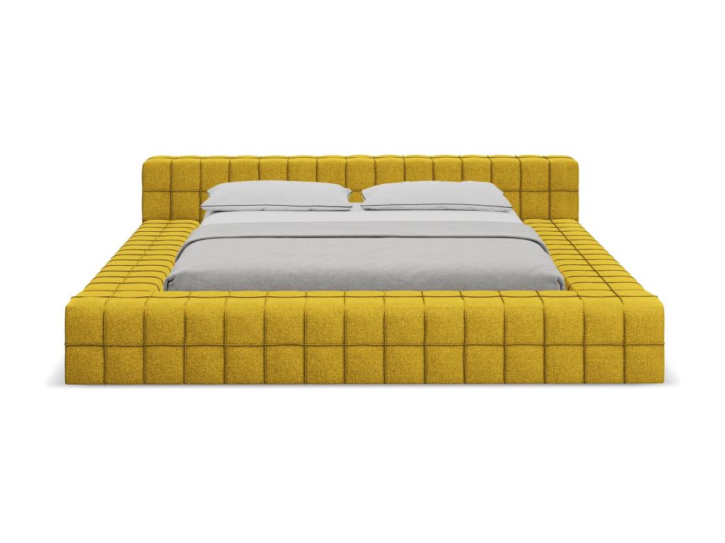 Yellow Fabric Bed, 160 x 200 cm