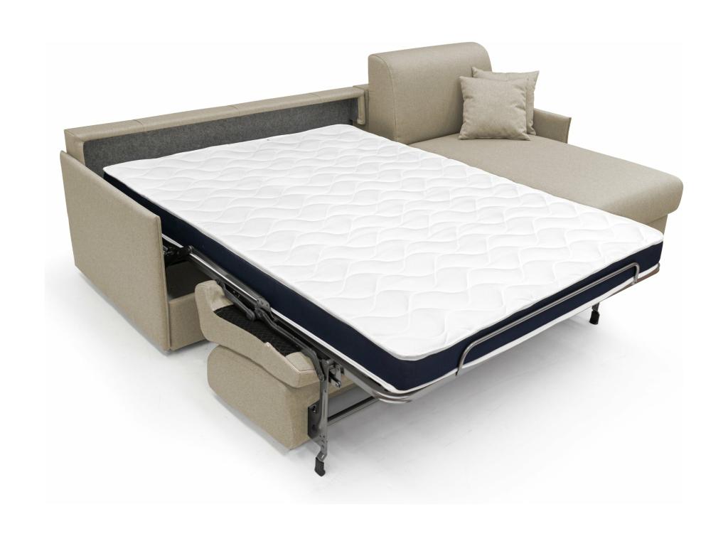 Beige Fabric Sofa Bed, 120 x 197 cm