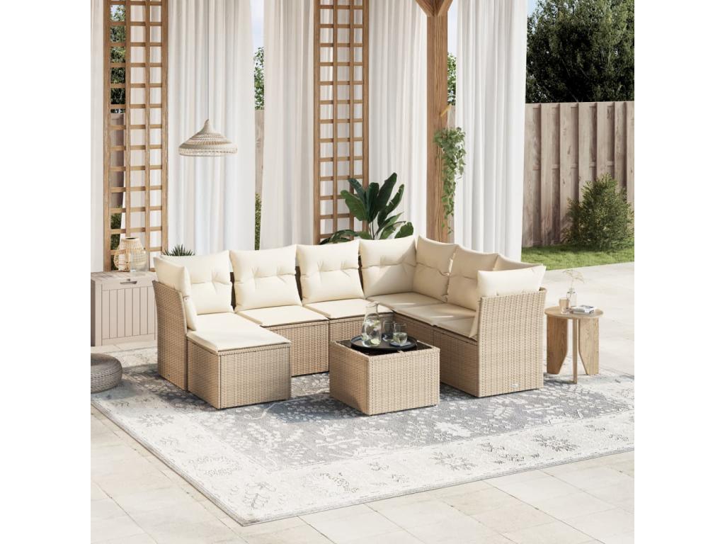 Beige Woven Resin Wicker Outdoor Furniture Set - dlz1766579865071