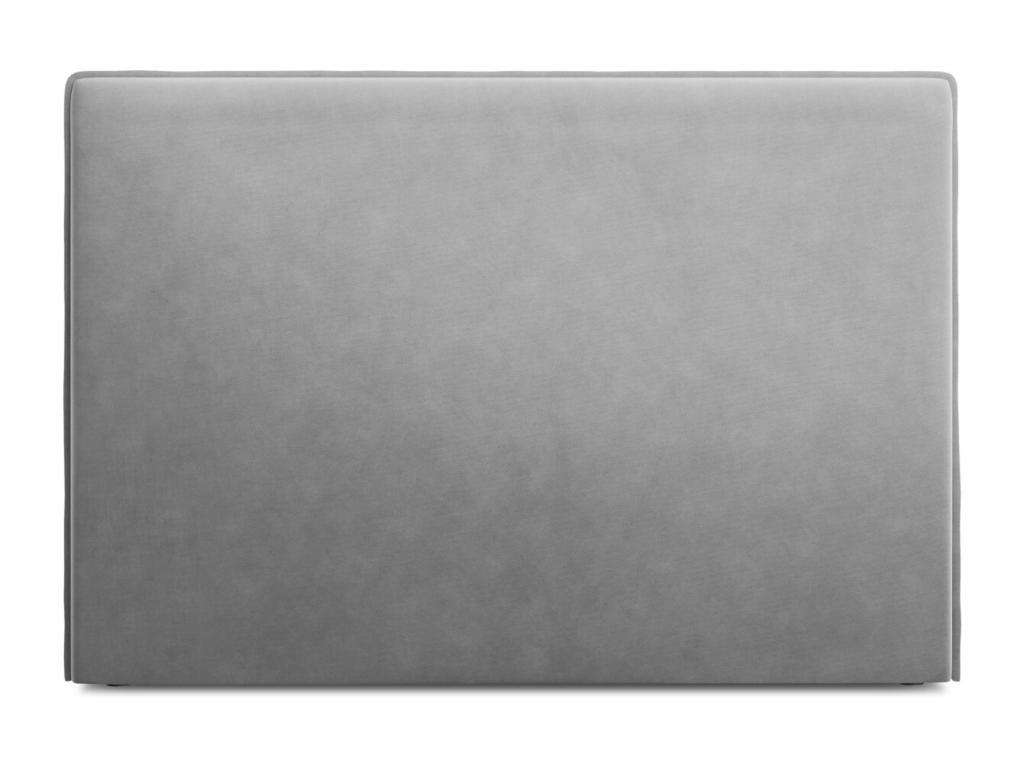 Gray Velvet Bed, 140 x 8 x 120 cm