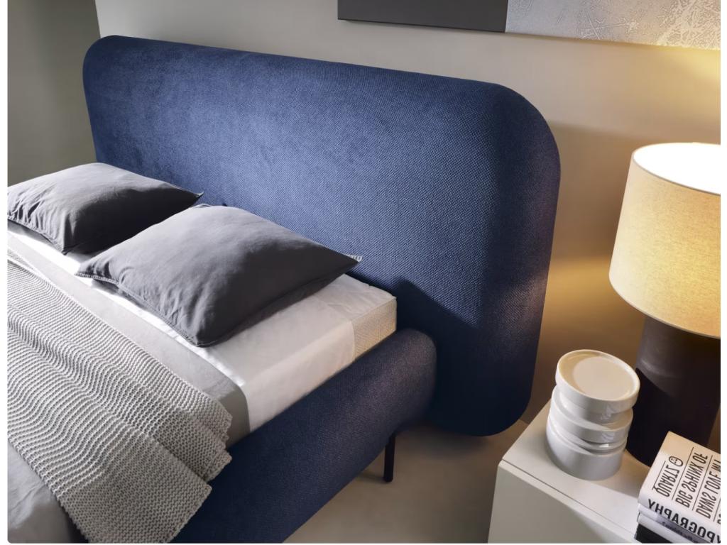 Blue Velvet Bed, 180 x 200 cm