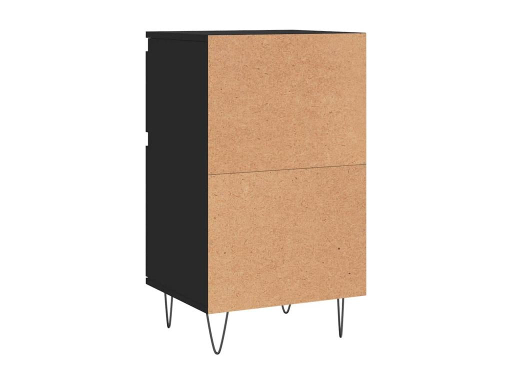 Black Engineered Wood Sideboard, 40 x 35 x 70 cm