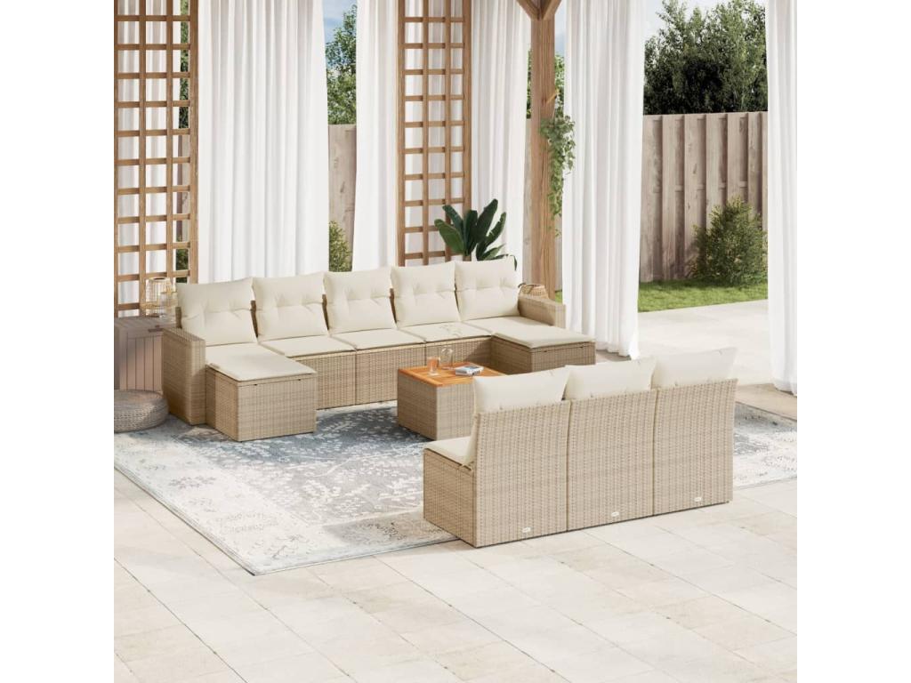 Beige Woven Resin Wicker Outdoor Furniture Set - dlz1766579656729
