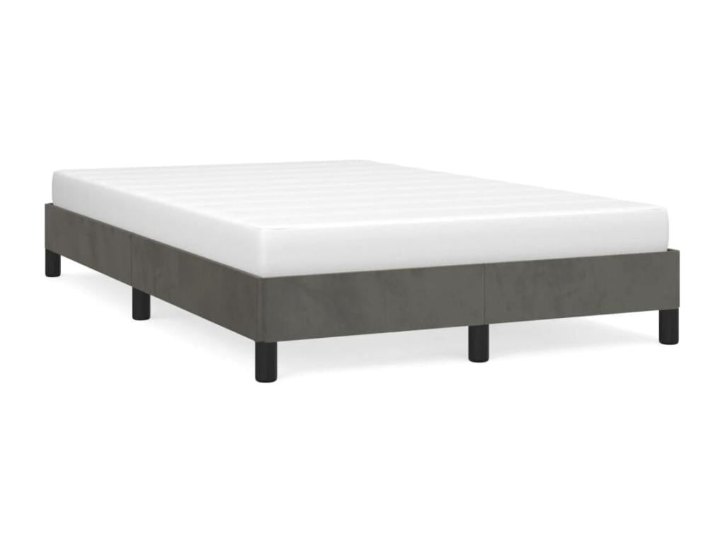 Gray Velvet Bed Frame, 120 x 190 cm
