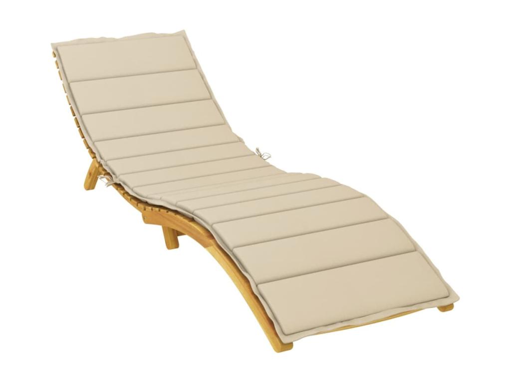 Beige Fabric Chaise Lounge, 200 x 60 x 3 cm