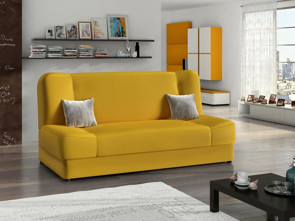 Yellow Sofa Bed, 86 x 195 x 87 cm