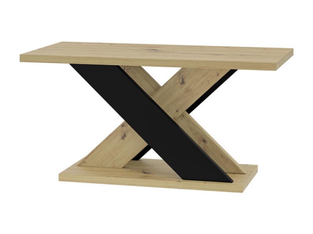 Brown Oak Wood Coffee Table, 60 x 70 x 110 cm