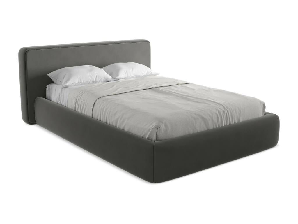 Anthracite Velvet Bed, 140 x 200 cm