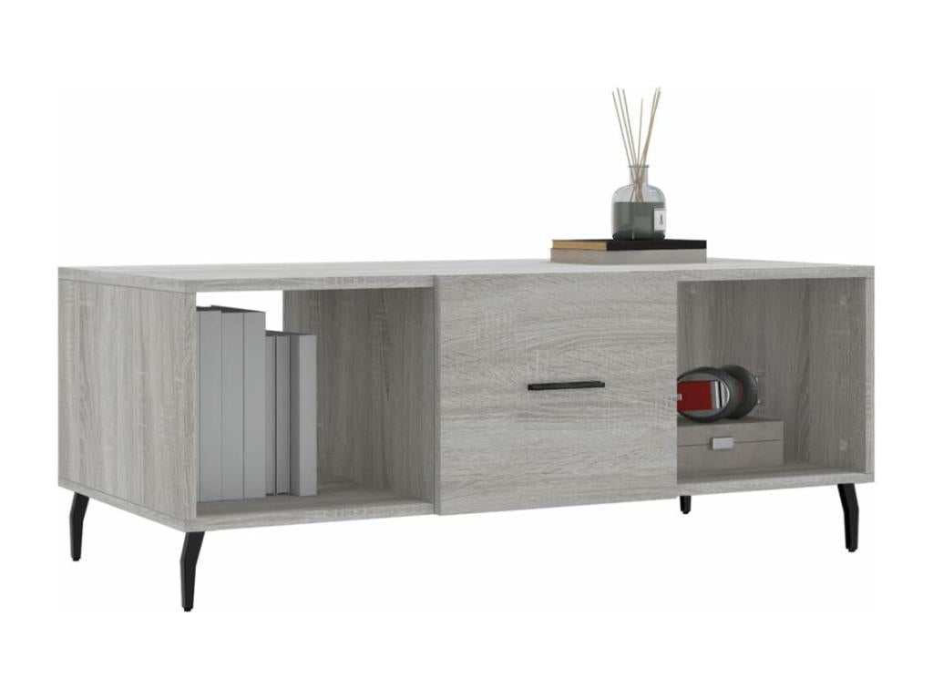 Gray Engineered Wood Coffee Table, 102 x 50 x 40 cm